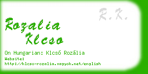 rozalia klcso business card